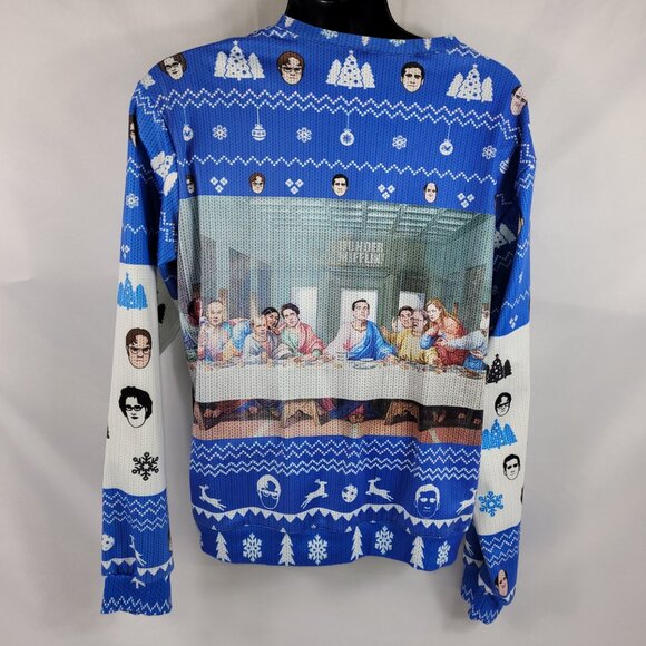 The Office TV Last Supper Christmas Print Long Sleeve Pullover Shirt Men's Large - Picture 2 of 3